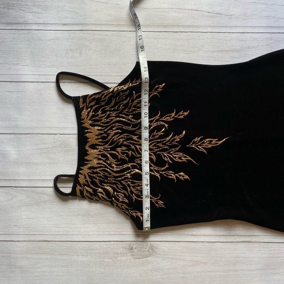 Status Collection | Black Velvet Glitter Flame Gown - Picture 10 of 16